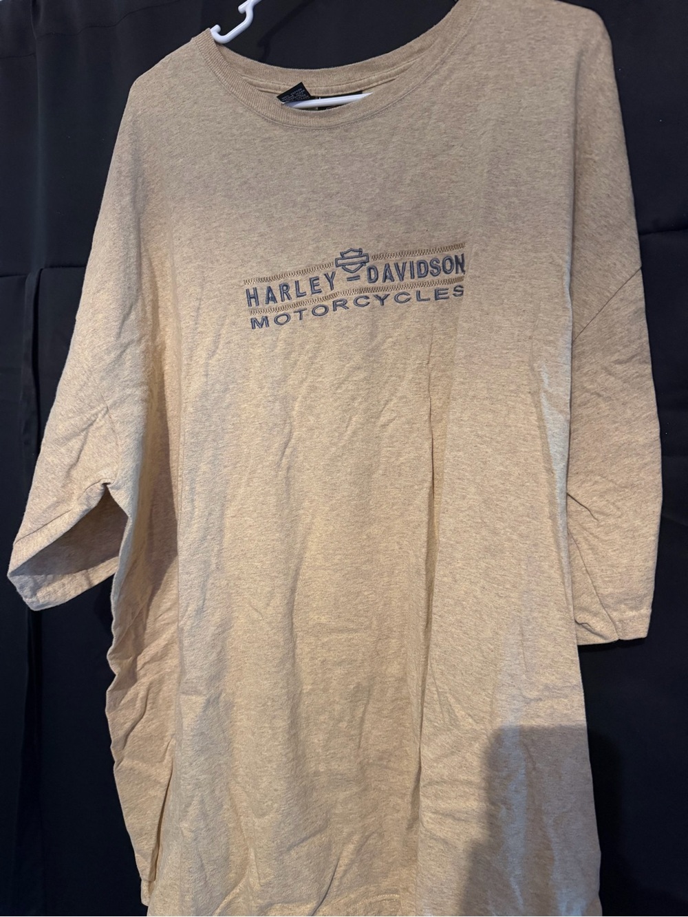 Harley-Davidson Men's Beige Crewneck T-Shirt with Logo